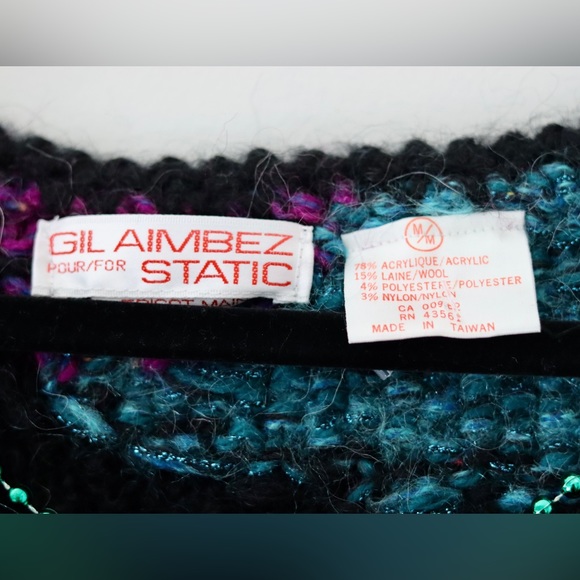 Vintage Gil Aimbez for Static ugly weird very odd sweater vest size Medium. - Picture 6 of 9